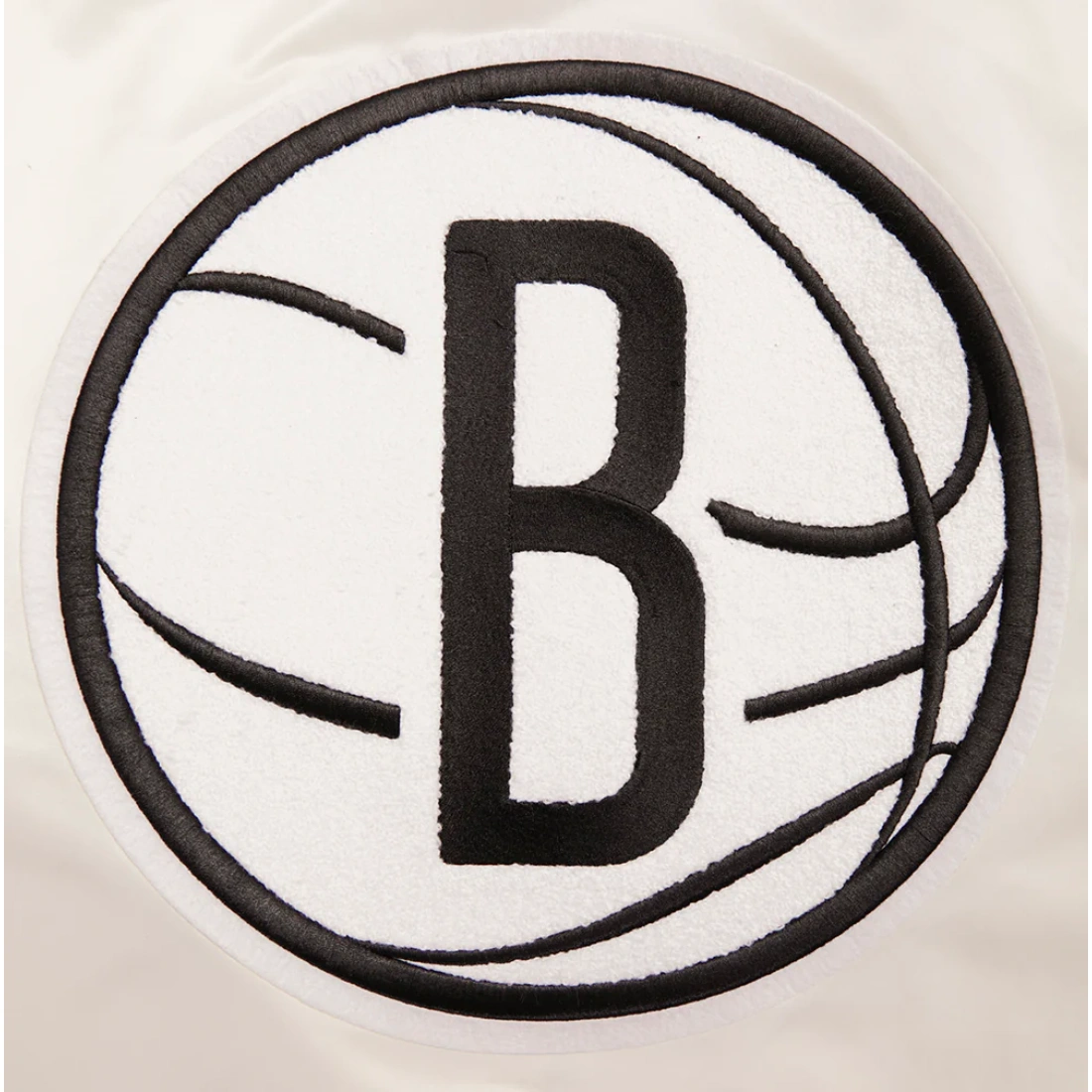 Brooklyn nets retro classic full snap satin varsity jacket cream 5