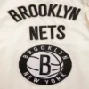 Brooklyn nets retro classic full snap satin varsity jacket cream 6