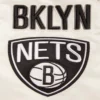 Brooklyn nets retro classic full snap satin varsity jacket cream 8