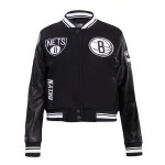 Brooklyn Nets Retro Classic Women's Wool/Leather Jacket
