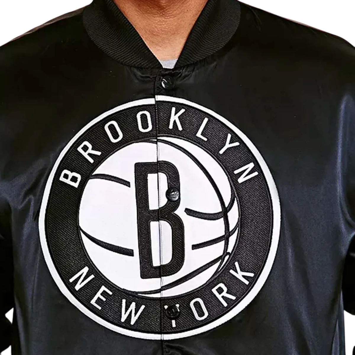 Brooklyn nets satin bomber jacket