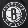 Brooklyn nets script tail full snap satin varsity jacket black 3