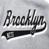 Brooklyn nets script tail wool leather varsity jacket grey white 1
