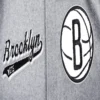 Brooklyn nets script tail wool leather varsity jacket grey white 2