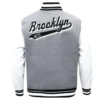 Brooklyn nets script tail wool leather varsity jacket grey white 4