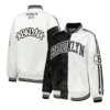 Brooklyn nets split colorblock black and white jacket
