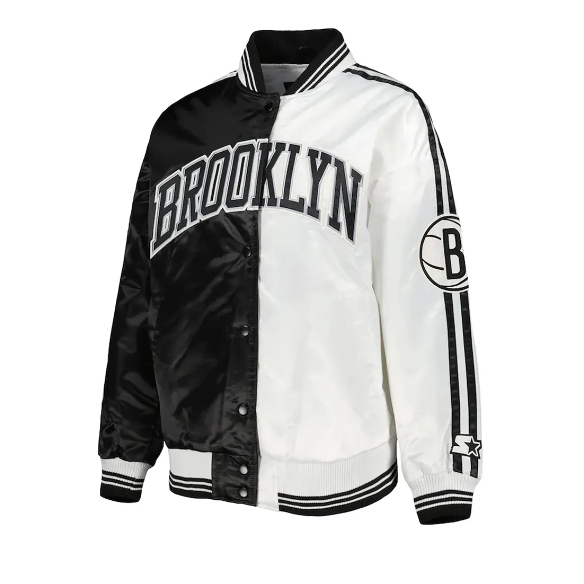Brooklyn nets split colorblock jacket