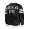 Brooklyn nets the captain ii satin varsity jacket black 2