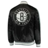 Brooklyn nets the offensive satin varsity jacket black 1