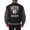 Brooklyn nets two tone wool varsity jacket black grey1 1