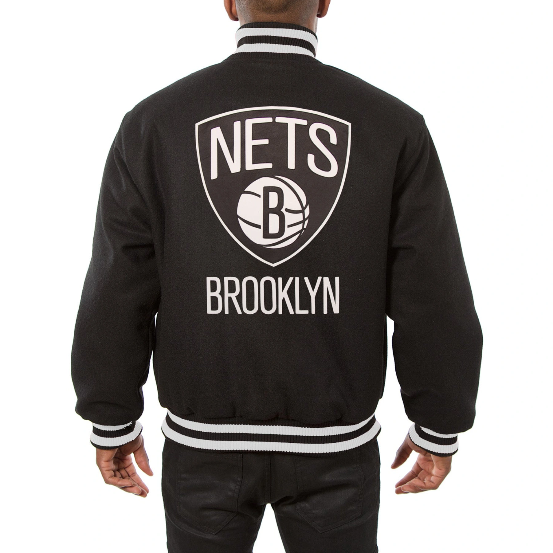 Brooklyn nets wool varsity jacket black 1 1
