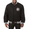 Brooklyn nets wool varsity jacket black