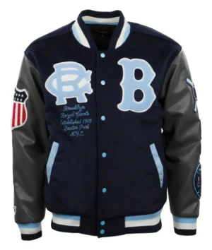 Brooklyn royal giants vintage navyblack wool leather varsity jacket 1