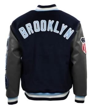 Brooklyn royal giants vintage navyblack wool leather varsity jacket 2