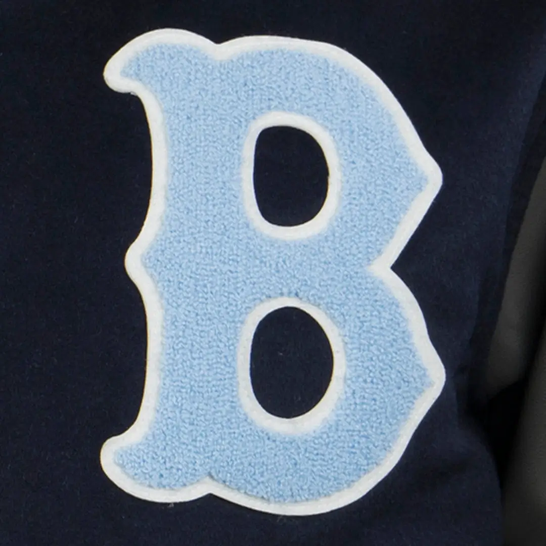 Brooklyn royal giants vintage navyblack wool leather varsity jacket 5