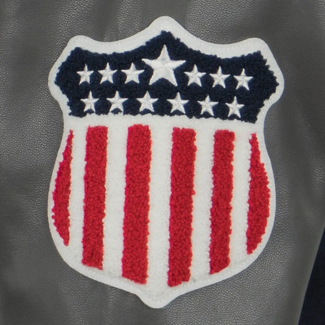 Brooklyn royal giants vintage navyblack wool leather varsity jacket 6