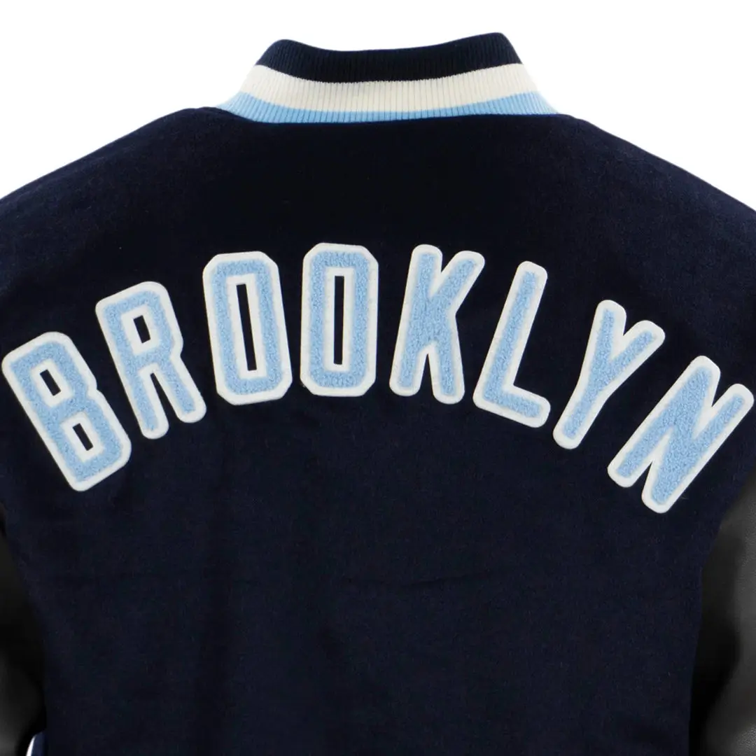 Brooklyn royal giants vintage navyblack wool leather varsity jacket 7
