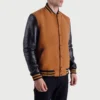 Brown black varsity letterman jacket