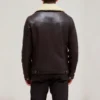 Brown mens shearling leather jacket