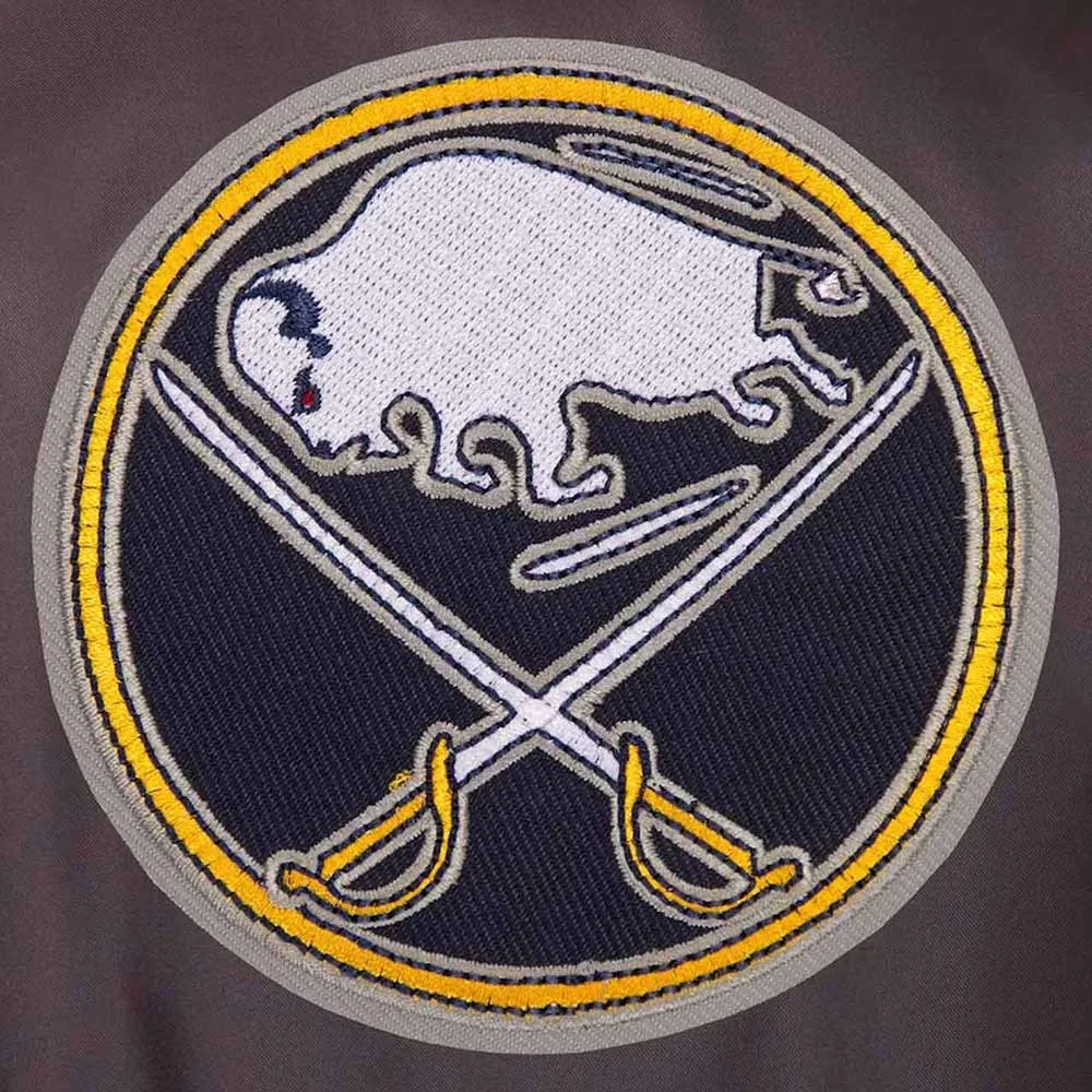 Buffalo sabres front hit gray varsity jacket
