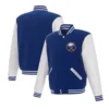 Buffalo sabres two tone blue white varsity jacket