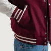 Burgundy maroon and white varsity letterman jacket 1
