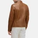 Cafe racer mens cognac leather jacket