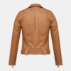 Caramel leather biker jacket womens