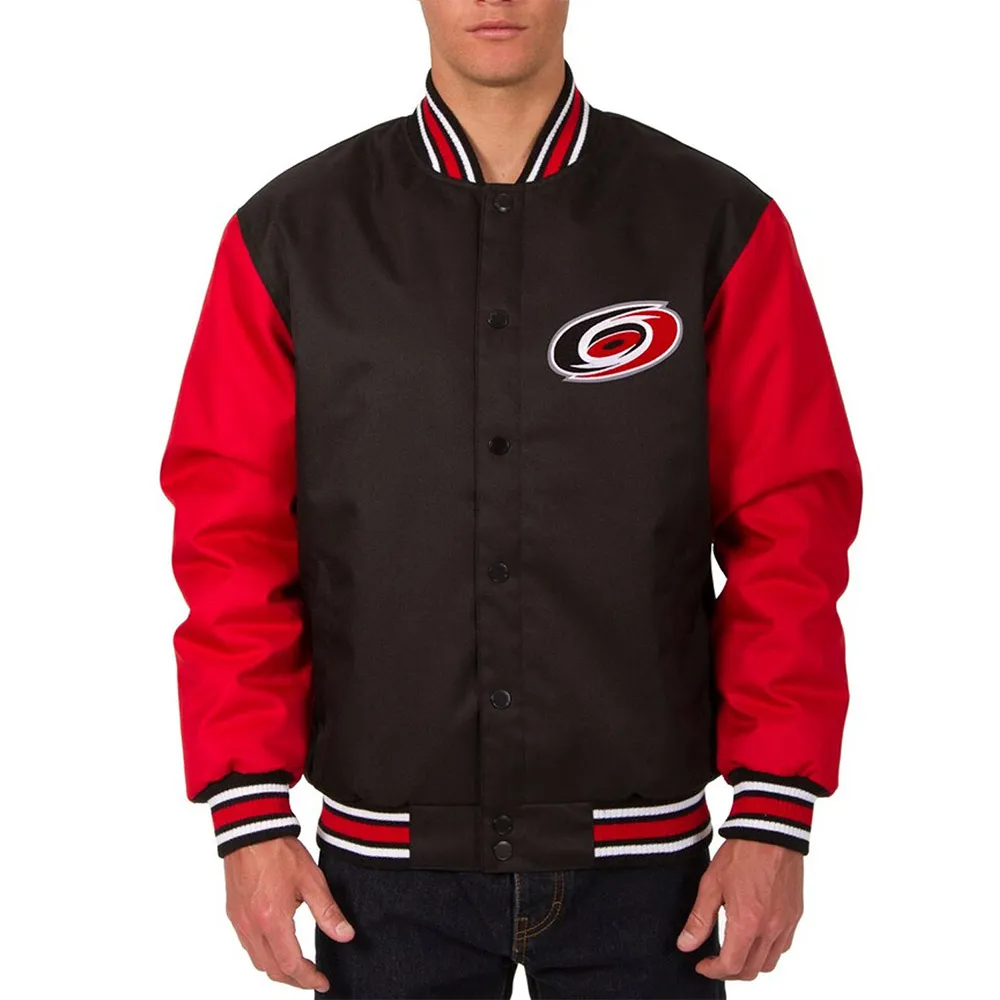 Carolina hurricanes front hit black red jacket