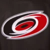 Carolina hurricanes front hit black red varsity jacket