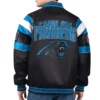 Carolina panthers black leather varsity jacket
