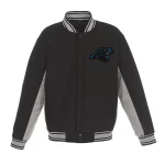 Carolina Panthers Vintage Black/Gray Wool Varsity Jacket