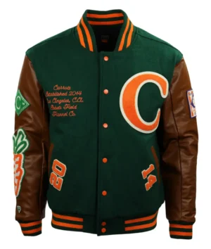 Carrots arlington heights collection greenbrown wool leather varsity jacket 1
