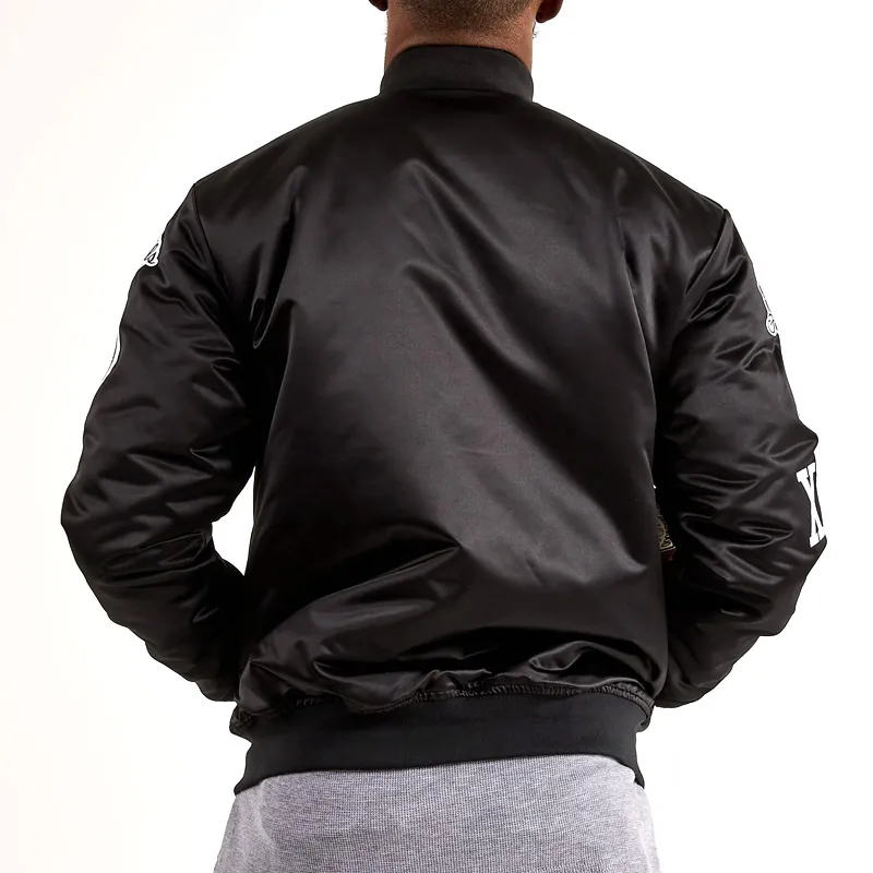Championship boston celtics black satin bomber jacket