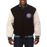 Charlotte Hornets Two Tone Wool/Leather Jacket