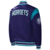 Charlotte hornets force play satin varsity jacket purple 1