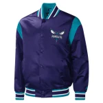Charlotte Hornets Force Play Purple Satin Jacket