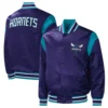 Charlotte hornets force play satin varsity jacket purple 3