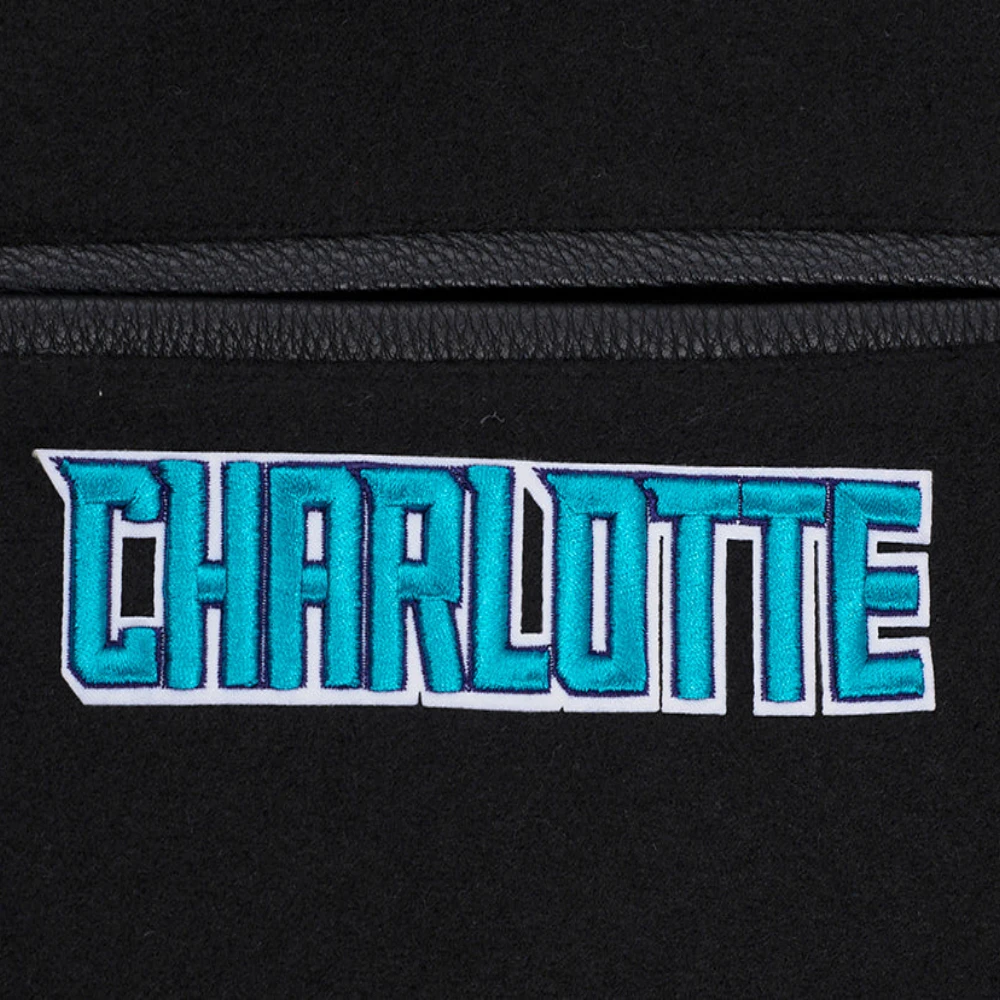 Charlotte hornets pro standard mashup wool and leather varsity jacket 9