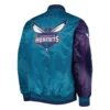 Charlotte hornets starter fast break satin varsity jacket purple teal 2