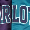 Charlotte hornets starter fast break satin varsity jacket purple teal 3