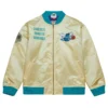 Charlotte hornets team og 20 full zip satin varsity jacket gold 1