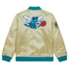 Charlotte hornets team og 20 full zip satin varsity jacket gold 2