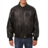 Charlotte hornets tonal full leather bomber jacket black 1