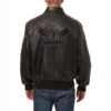 Charlotte hornets tonal full leather bomber jacket black 2