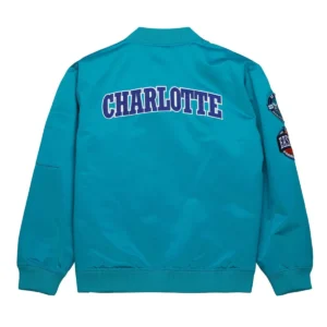 Charlotte hornets vintage logo satin bomber jacket
