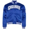 Cheyney wolves campus remix full snap satin varsity royal jacket