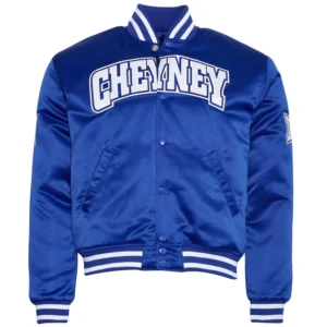 Cheyney wolves campus remix full snap satin varsity royal jacket