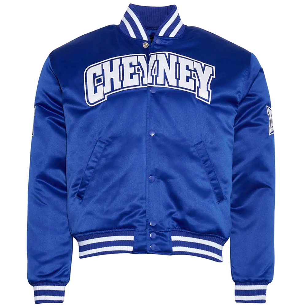 Cheyney wolves campus remix full snap satin varsity royal jacket