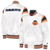 Chicago bears full snap satin varsity jacket white 2